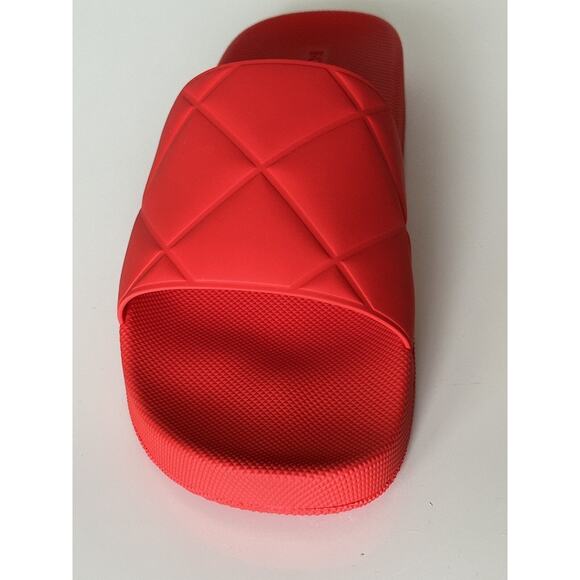NIB $390 Bottega Veneta Slider Patterned Rubber Sandals Tomato 12 US (45) 640050 main image 13